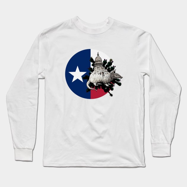 Austin Dillo Long Sleeve T-Shirt by TX Tees